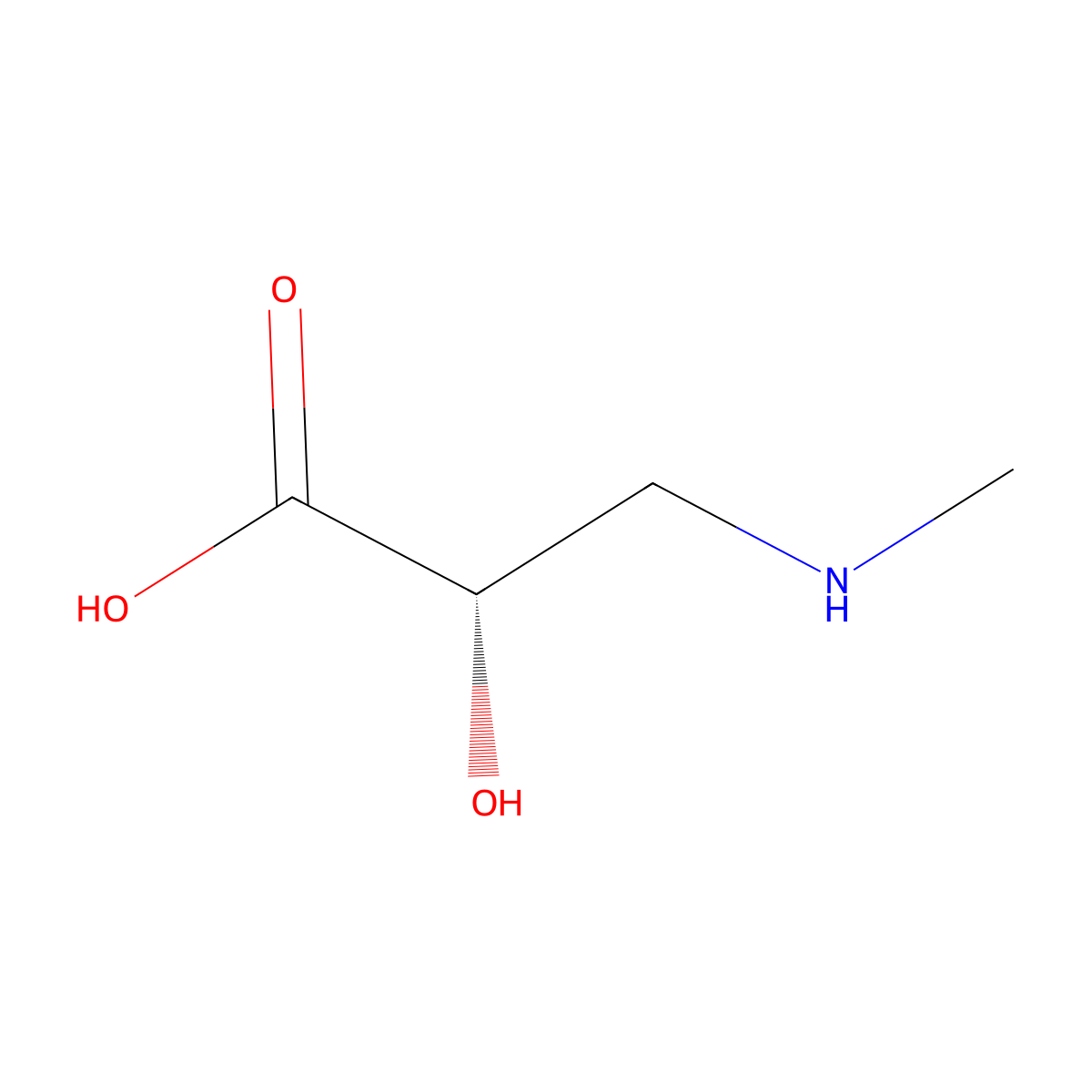 Propanoic acid, 2-hydroxy-3-(methylamino)-, (2S)- molecular structure, CAS 161054-67-7