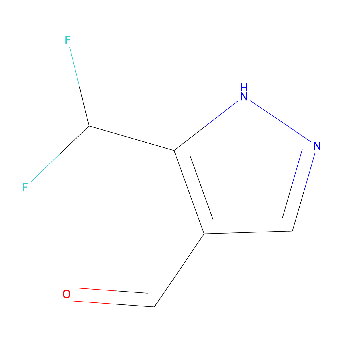 3-(Difluoromethyl)-1H-pyrazole-4-carbaldehyde molecular structure, CAS 1610543-93-5