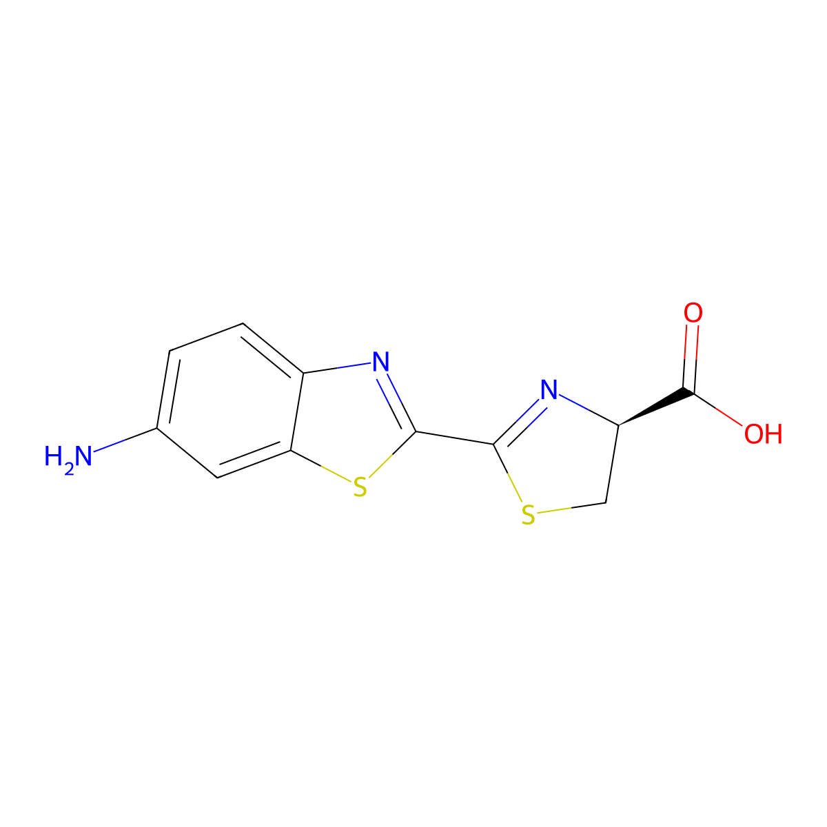 Aminoluciferin molecular structure, CAS 161055-47-6