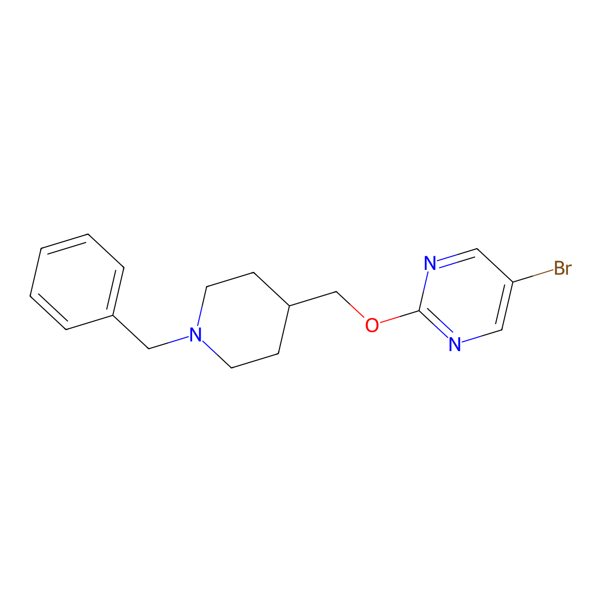 2-[(1-Benzylpiperidin-4-yl)methoxy]-5-bromopyrimidine molecular structure, CAS 1610555-76-4
