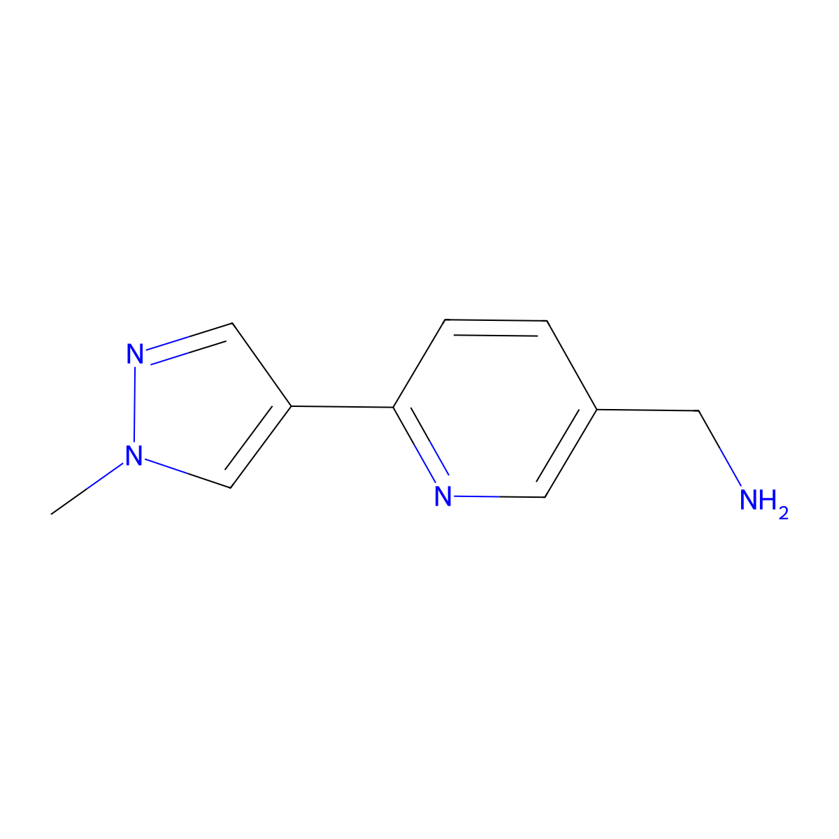 [6-(1-methyl-1H-pyrazol-4-yl)pyridin-3-yl]methanamine molecular structure, CAS 1610585-67-5