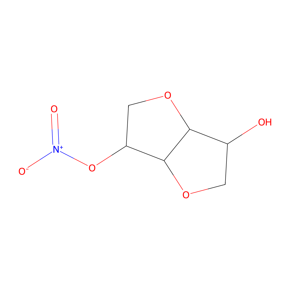 Isosorbide 2-mononitrate molecular structure, CAS 16106-20-0
