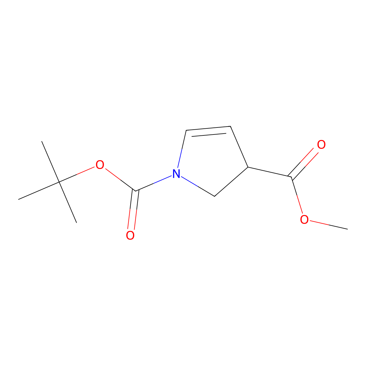 1-tert-Butyl 3-methyl 2,3-dihydro-1H-pyrrole-1,3-dicarboxylate molecular structure, CAS 1610606-91-1