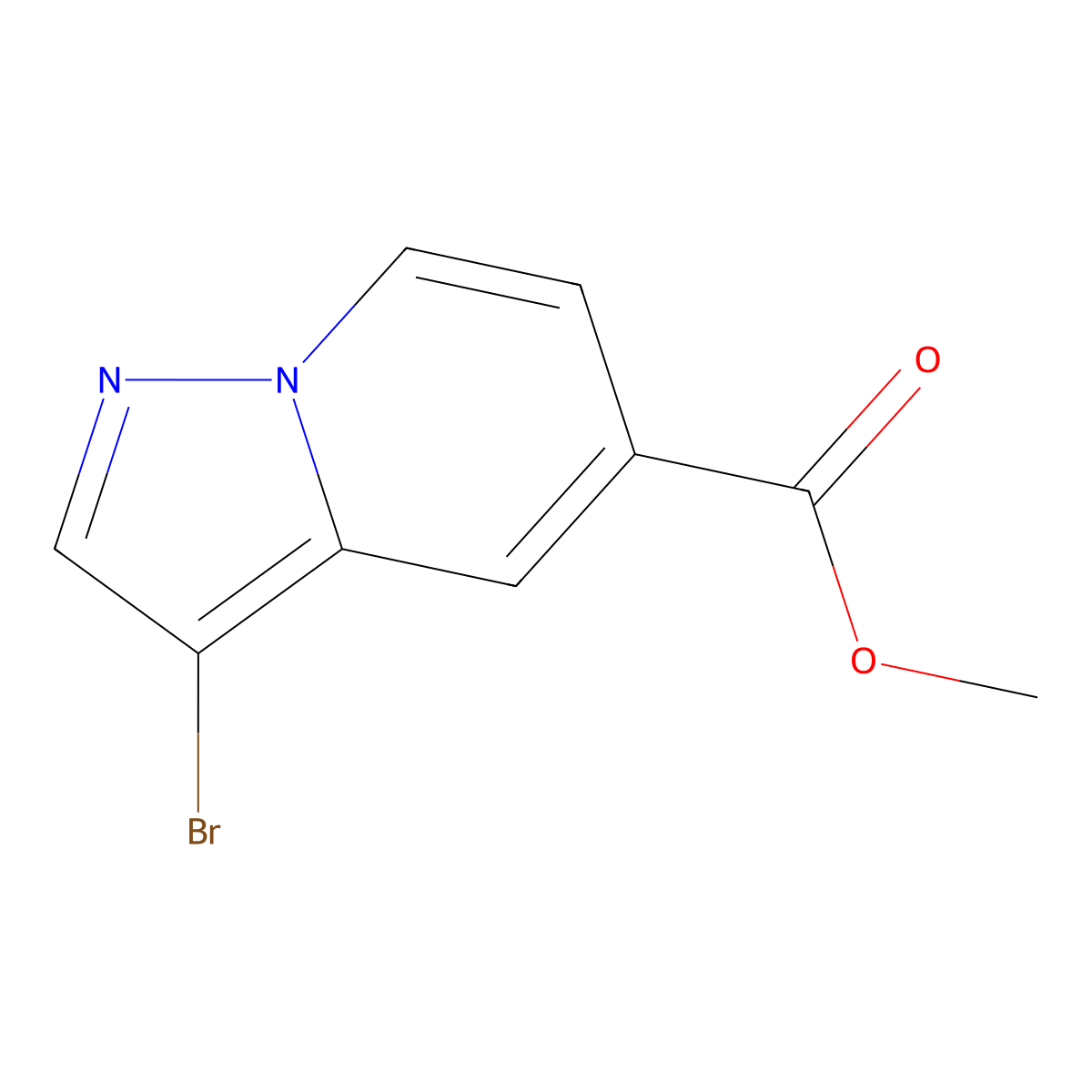 Methyl 3-bromopyrazolo(1,5-a)pyridine-5-carboxylate molecular structure, CAS 1610611-84-1