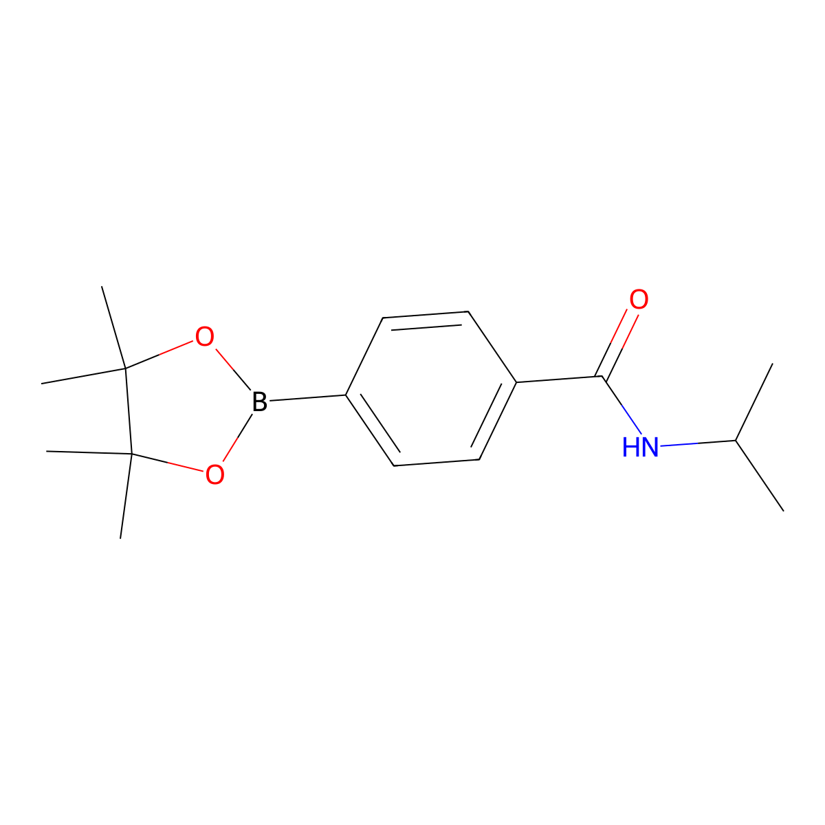 N-Isopropyl-4-(4,4,5,5-tetramethyl-1,3,2-dioxaborolan-2-YL)benzamide molecular structure, CAS 1610612-60-6