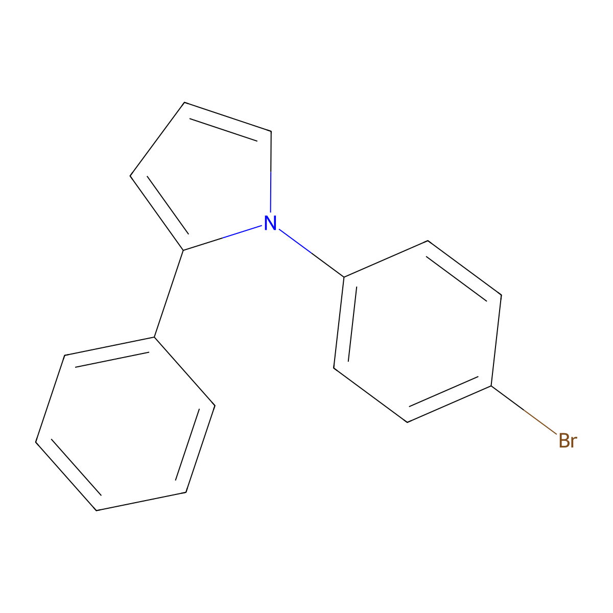 1-(4-bromophenyl)-2-phenyl-1H-pyrrole molecular structure, CAS 161063-23-6