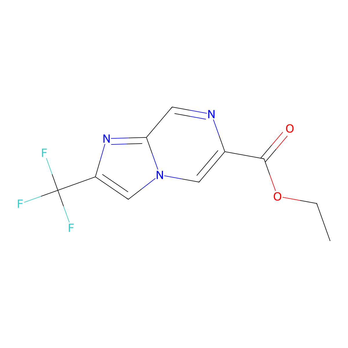 Ethyl 2-(trifluoromethyl)imidazo[1,2-a]pyrazine-6-carboxylate molecular structure, CAS 1610666-96-0