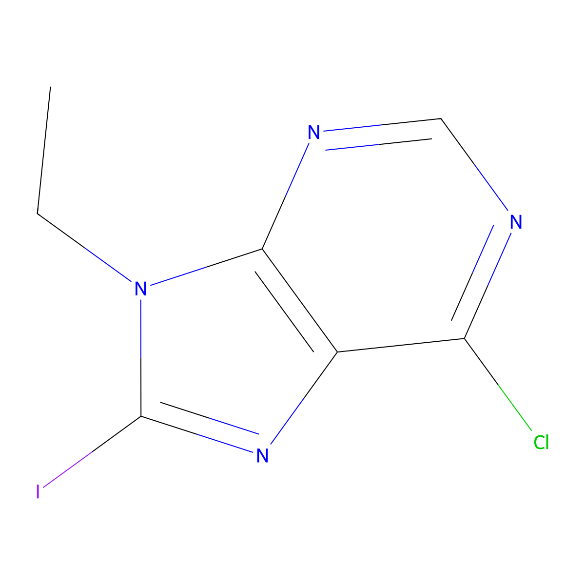6-Chloro-9-ethyl-8-iodo-9H-purine molecular structure, CAS 1610703-69-9