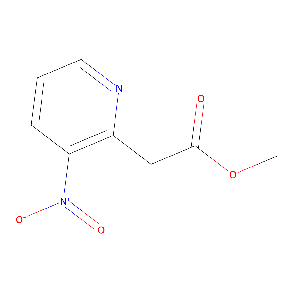 Methyl 2-(3-nitropyridin-2-yl)acetate molecular structure, CAS 1610729-62-8
