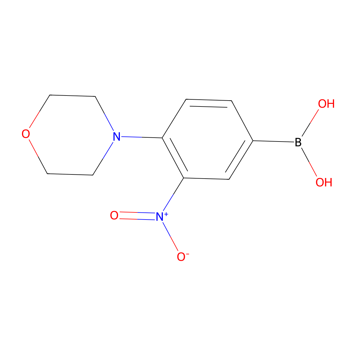 Boronic acid, B-[4-(4-morpholinyl)-3-nitrophenyl]- molecular structure, CAS 1610733-46-4
