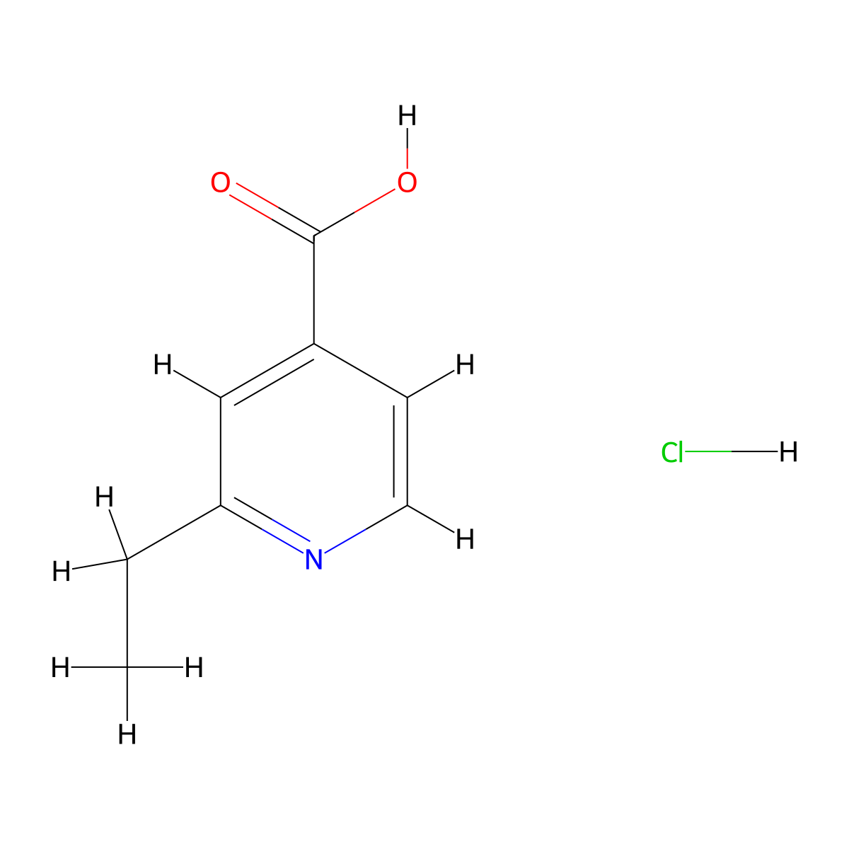 2-Ethylpyridine-4-carboxylic acid hydrochloride molecular structure, CAS 1610742-53-4