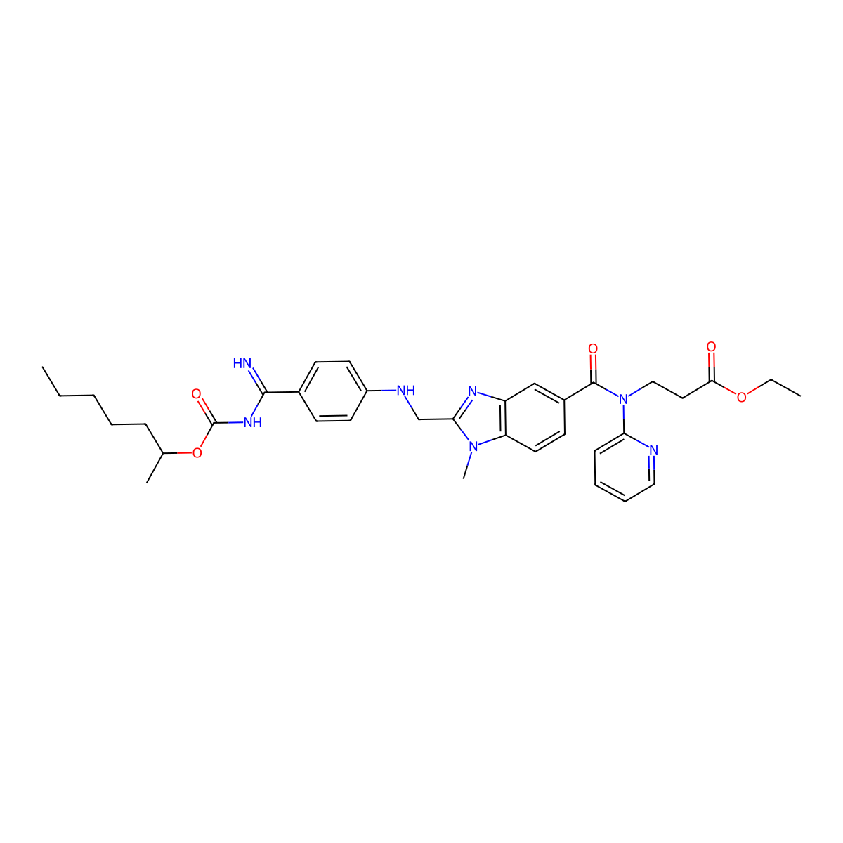 O-(2-Heptyl) dabigatran ethyl ester molecular structure, CAS 1610758-21-8