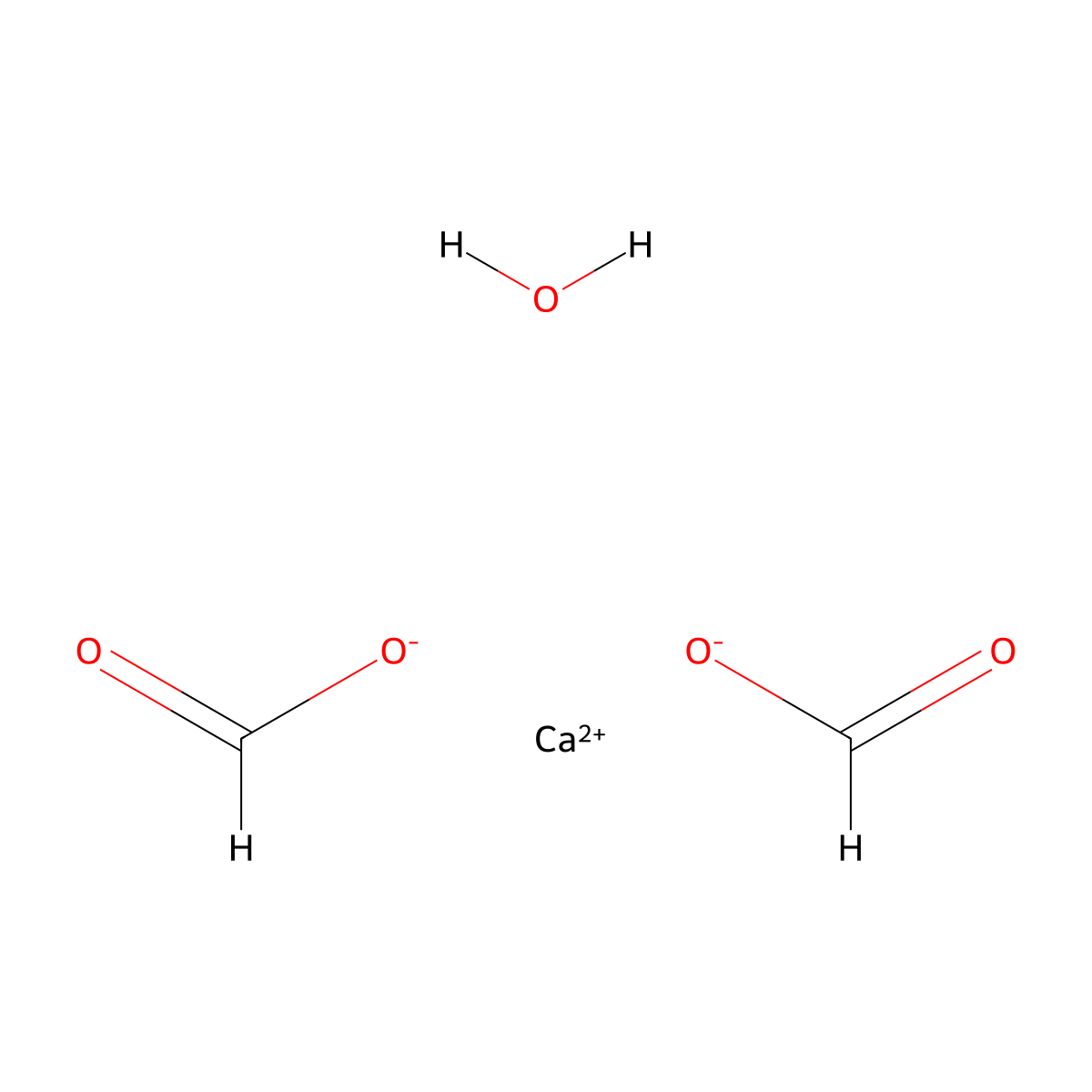 Calcium formate xhydrate molecular structure, CAS 1610776-59-4
