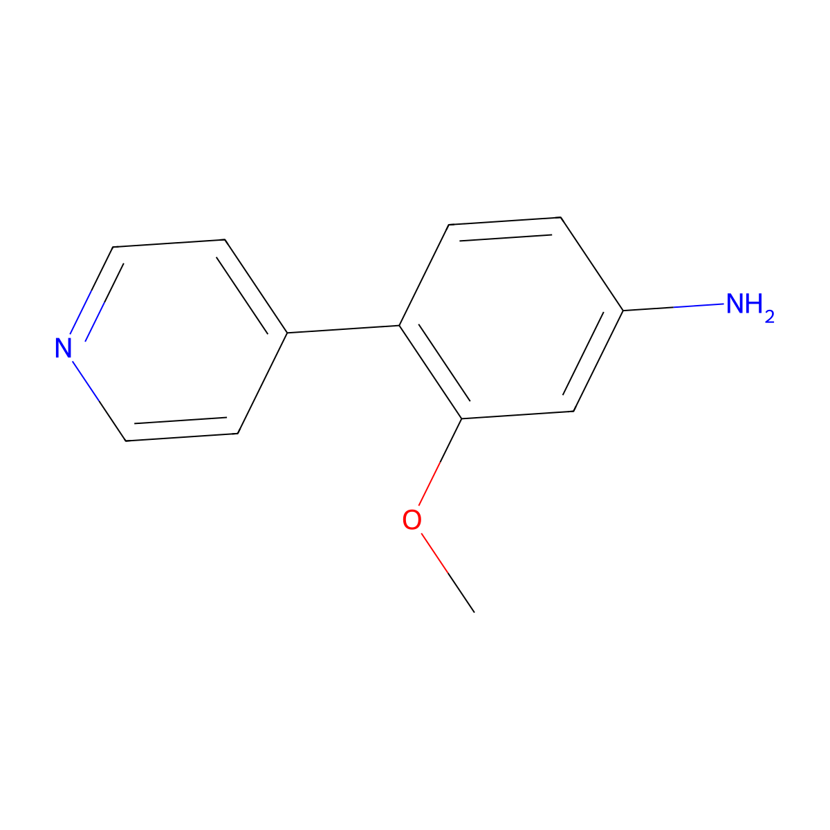 3-Methoxy-4-(pyridin-4-yl)aniline molecular structure, CAS 1610875-32-5