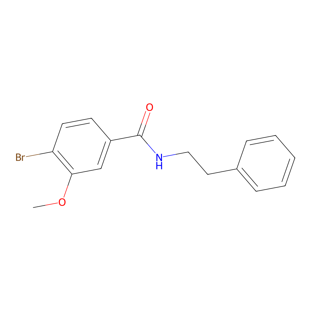 4-bromo-3-methoxy-N-(2-phenylethyl)benzamide molecular structure, CAS 1610875-34-7