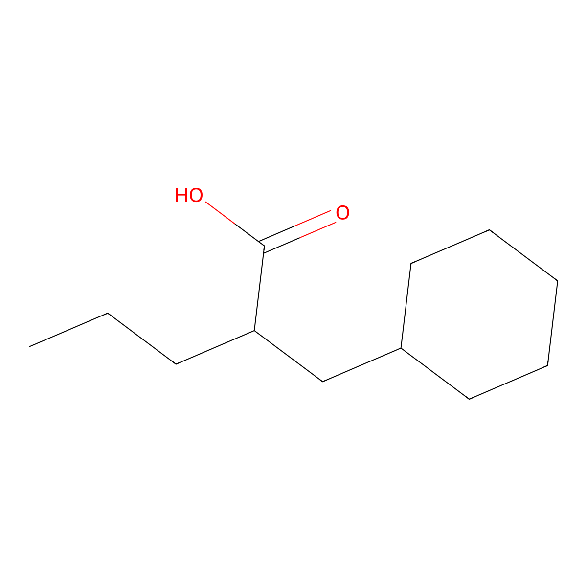 2-(Cyclohexylmethyl)pentanoic acid molecular structure, CAS 161089-94-7