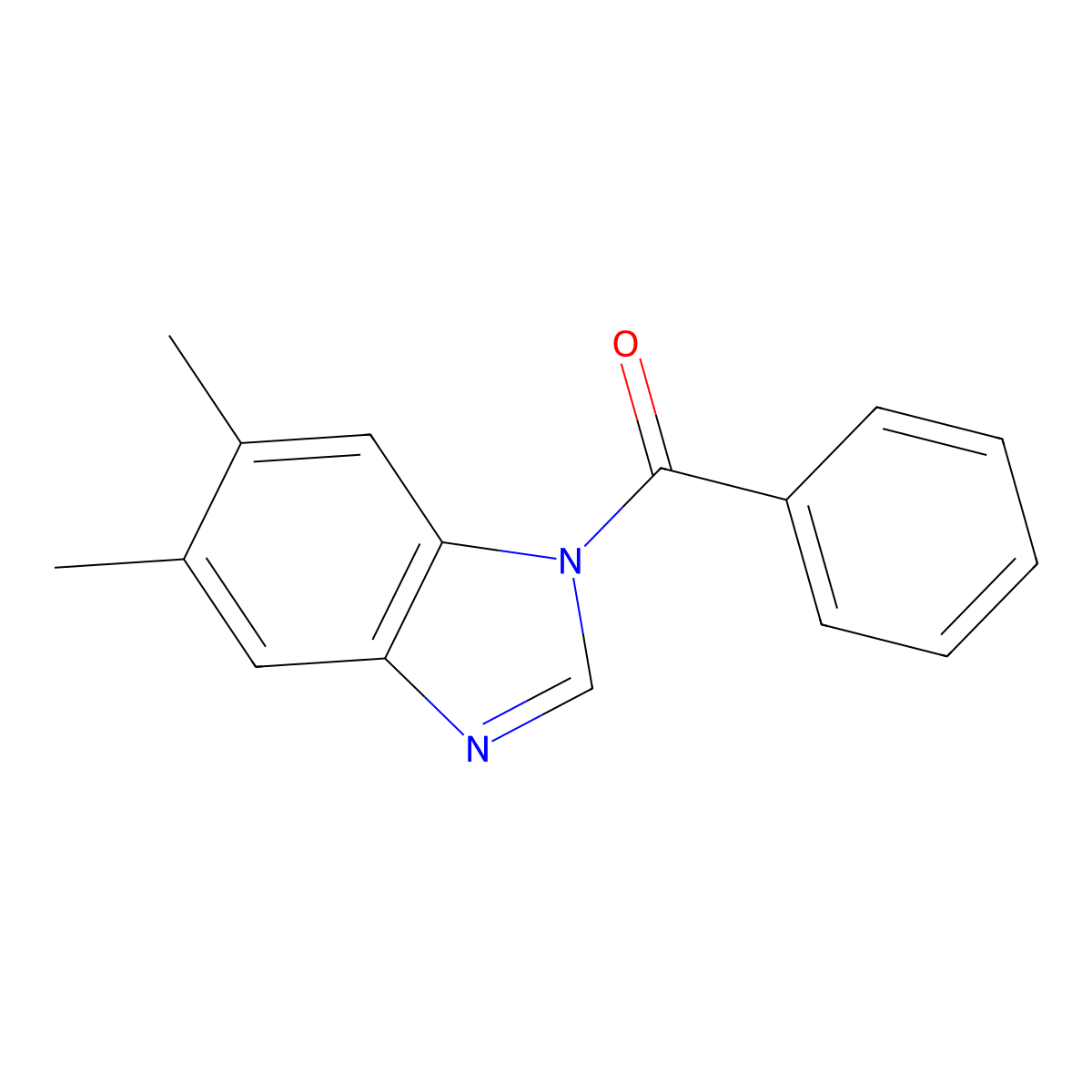 1H-Benzimidazole, 1-benzoyl-5,6-dimethyl- molecular structure, CAS 16109-46-9