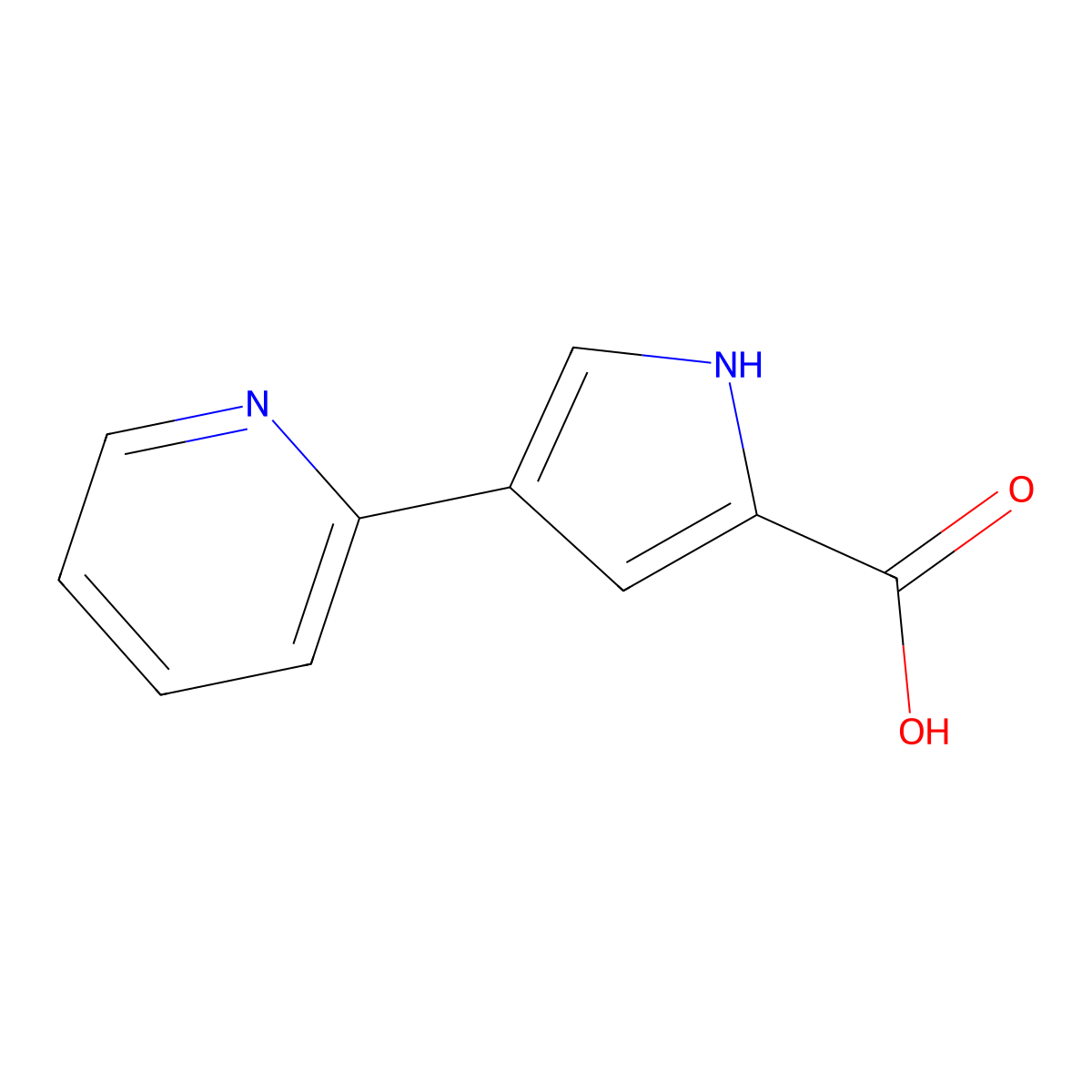 4-(pyridin-2-yl)-1H-pyrrole-2-carboxylic acid molecular structure, CAS 1610919-77-1