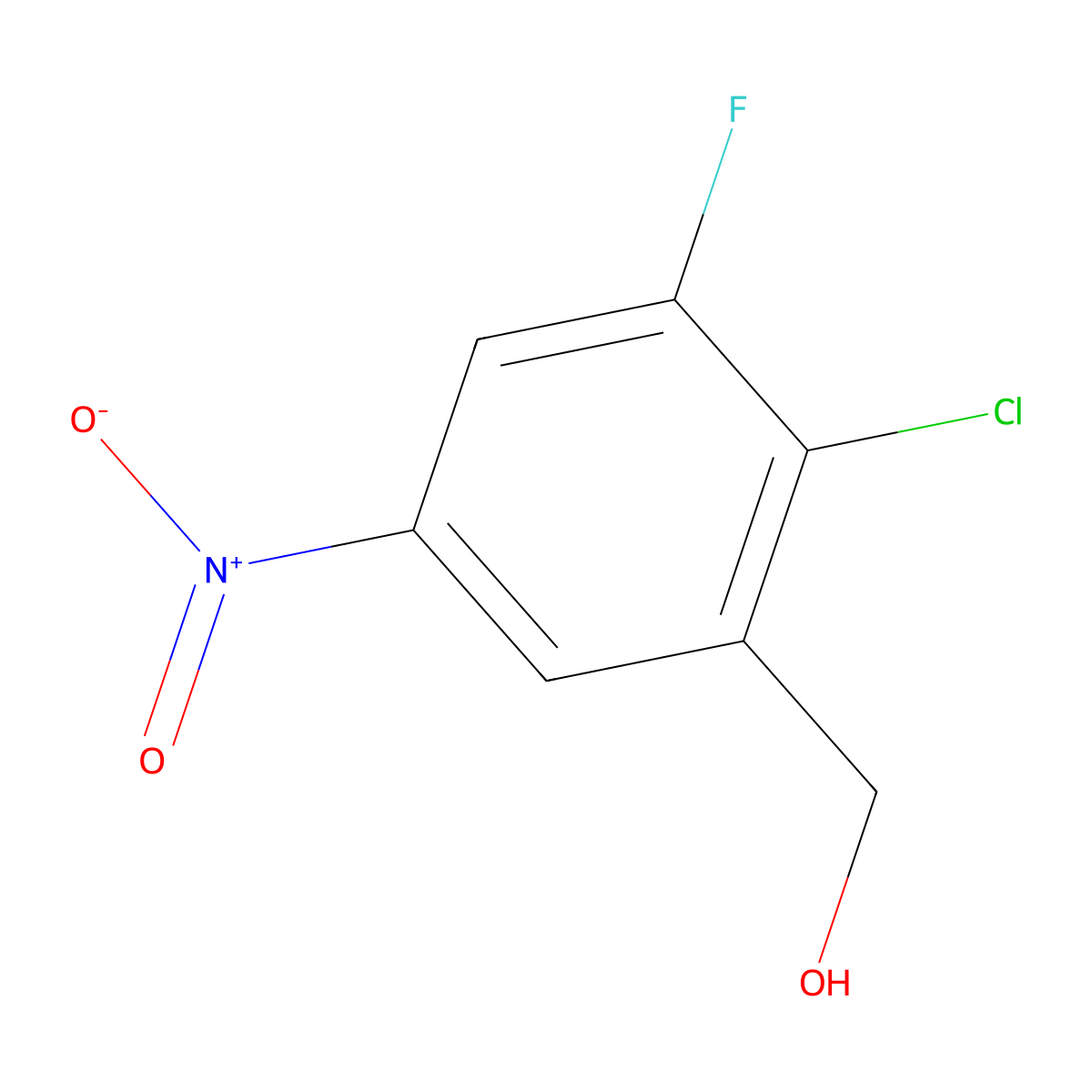 (2-Chloro-3-fluoro-5-nitrophenyl)methanol molecular structure, CAS 1610927-41-7