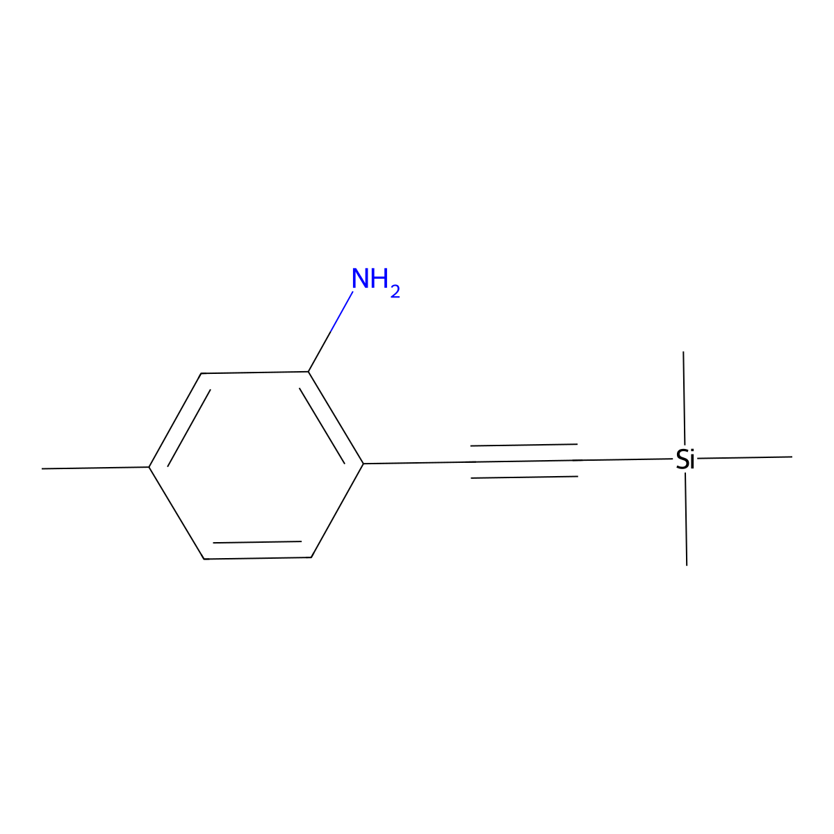 5-Methyl-2-((trimethylsilyl)ethynyl)aniline molecular structure, CAS 1610967-45-7