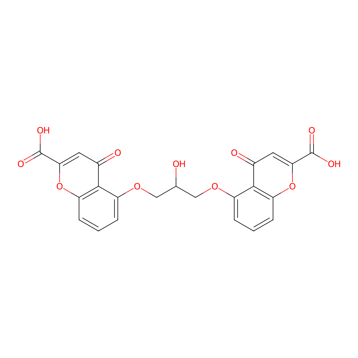 Cromolyn molecular structure, CAS 16110-51-3
