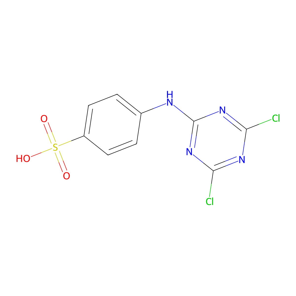 4-(2,4-Dichloro-1,3,5-triazinylamino)benzenesulfonic acid molecular structure, CAS 16110-89-7