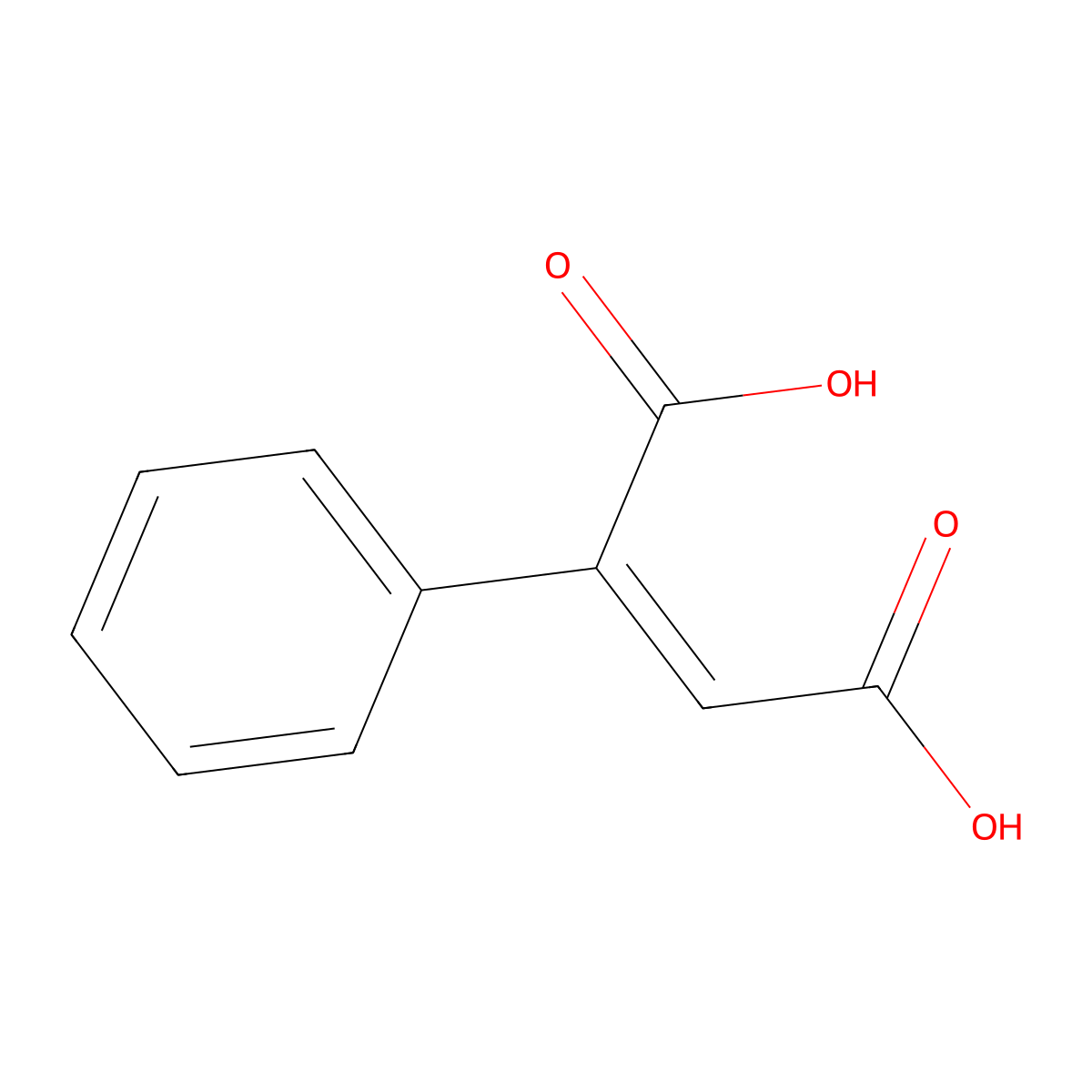 2-Butenedioic acid, 2-phenyl-, (2Z)- molecular structure, CAS 16110-98-8