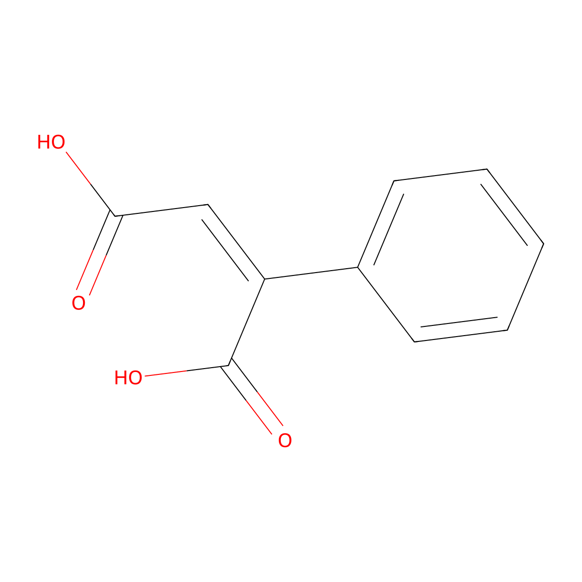 2-Butenedioic acid, 2-phenyl-, (2Z)- molecular structure, CAS 16110-98-8
