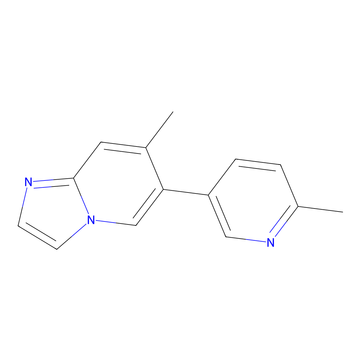 7-Methyl-6-(6-methyl-3-pyridinyl)imidazo[1,2-a]pyridine molecular structure, CAS 1611002-23-3
