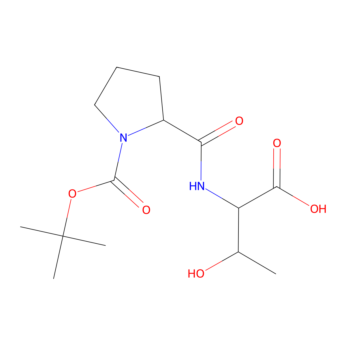 (2S,3S)-2-{[(2S)-1-[(tert-butoxy)carbonyl]pyrrolidin-2-yl]formamido}-3-hydroxybutanoic acid molecular structure, CAS 161105-19-7