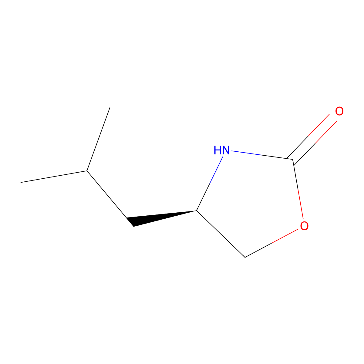 (R)-4-Isobutyloxazolidin-2-one molecular structure, CAS 161106-42-9