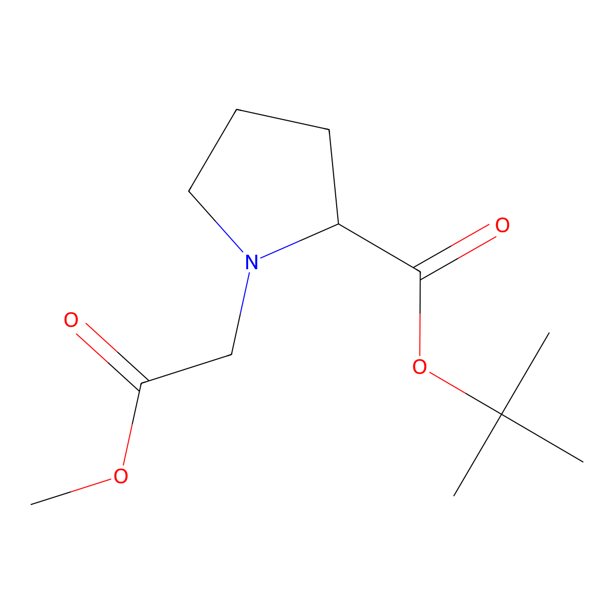 (S)-tert-butyl 1-(2-methoxy-2-oxoethyl)pyrrolidine-2-carboxylate molecular structure, CAS 161108-80-1