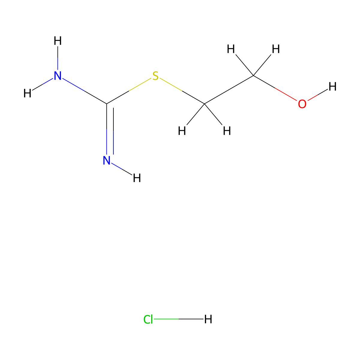 2-Hydroxyethyl carbamimidothioate hydrochloride molecular structure, CAS 16111-09-4