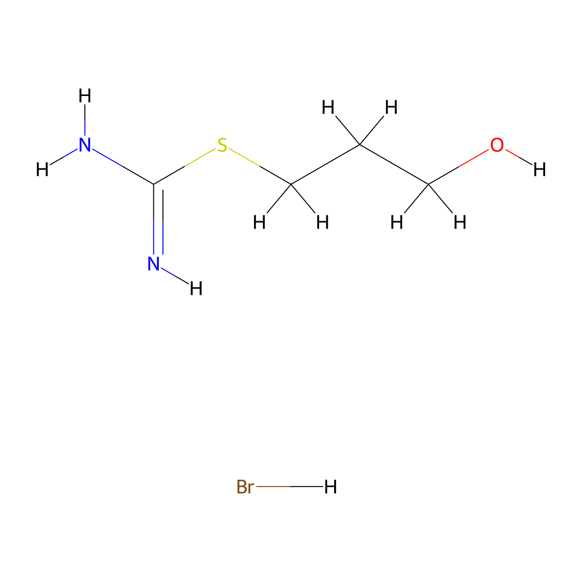 3-Hydroxypropyl carbamimidothioate--hydrogen bromide (1/1) molecular structure, CAS 16111-14-1