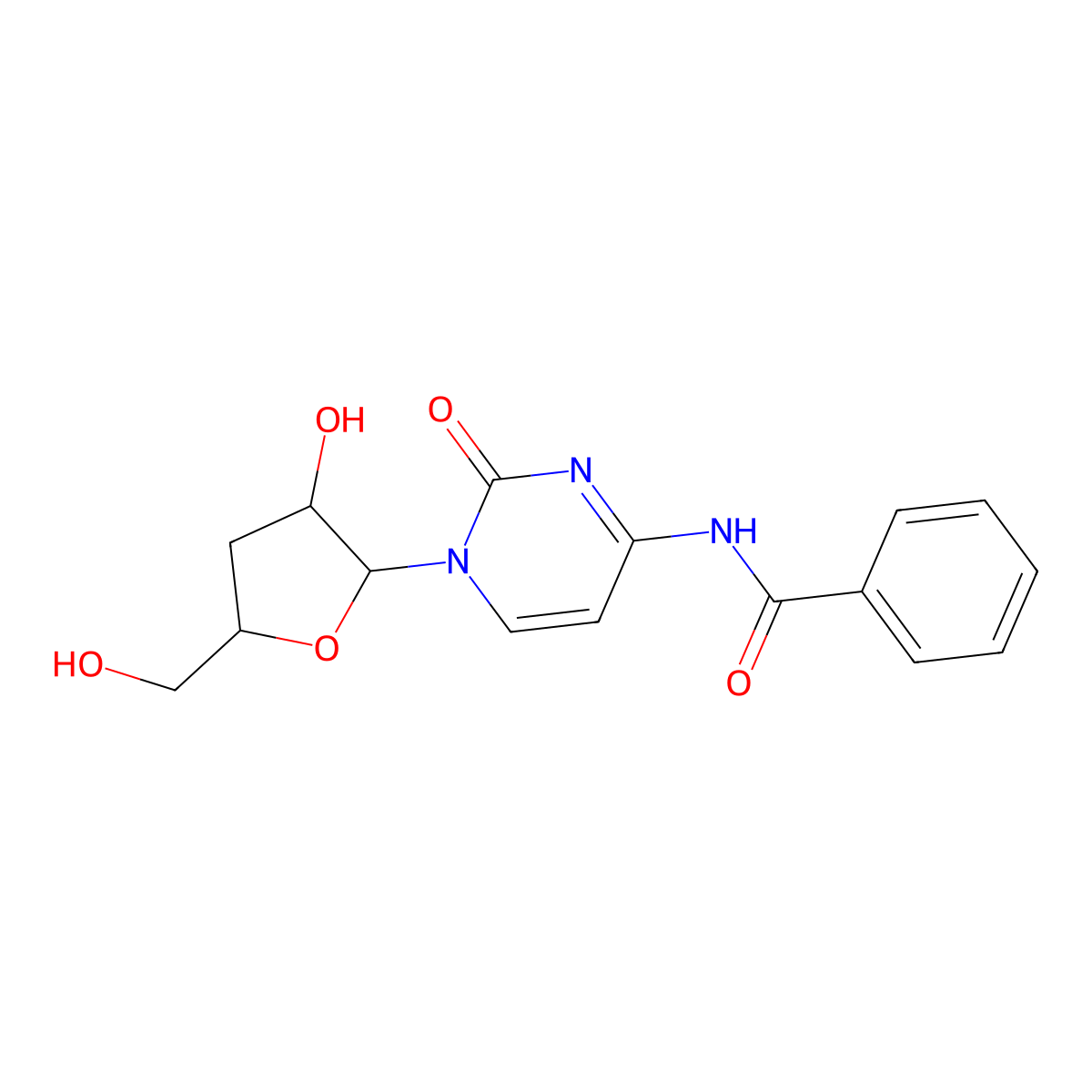 N4-Benzoyl-3'-deoxycytidine molecular structure, CAS 161110-00-5