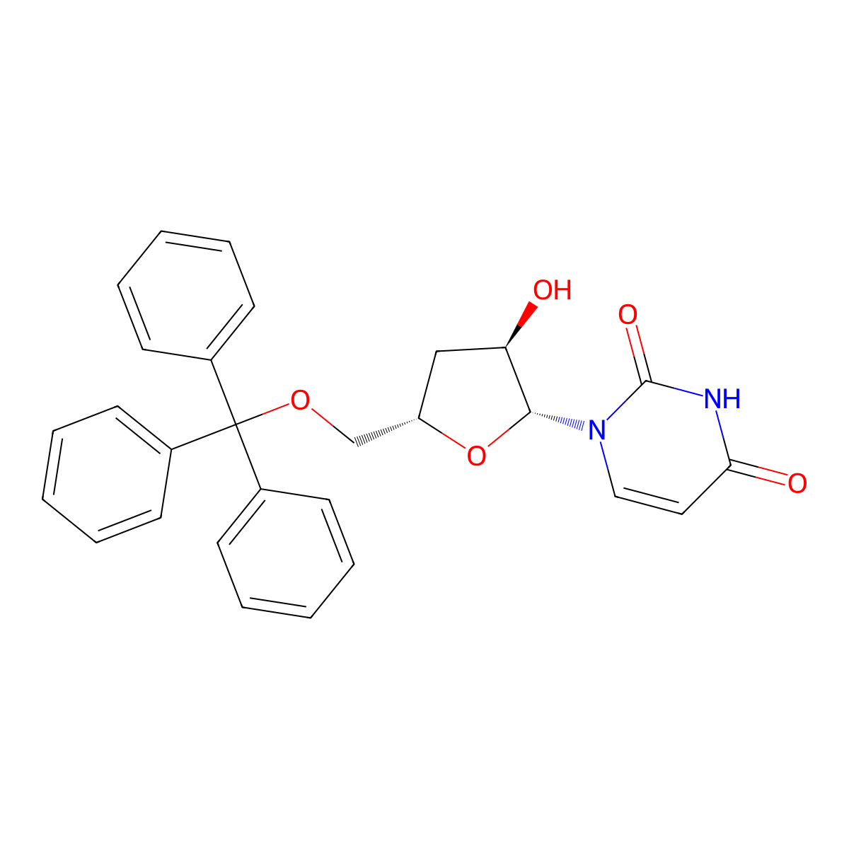 3'-Deoxy-5'-O-trityluridine molecular structure, CAS 161110-05-0