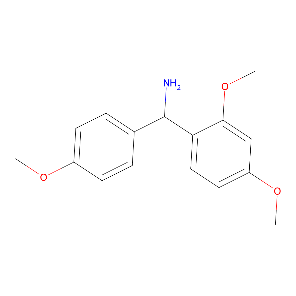 (2,4-Dimethoxyphenyl)(4-methoxyphenyl)methanamine molecular structure, CAS 161110-81-2