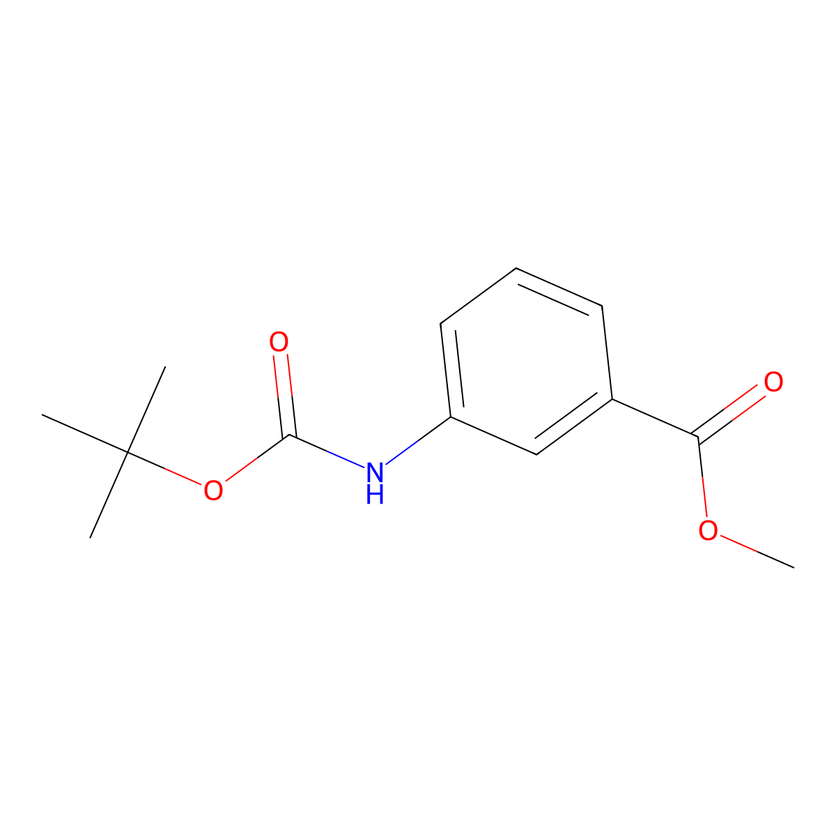 Methyl 3-((tert-butoxycarbonyl)amino)benzoate molecular structure, CAS 161111-23-5