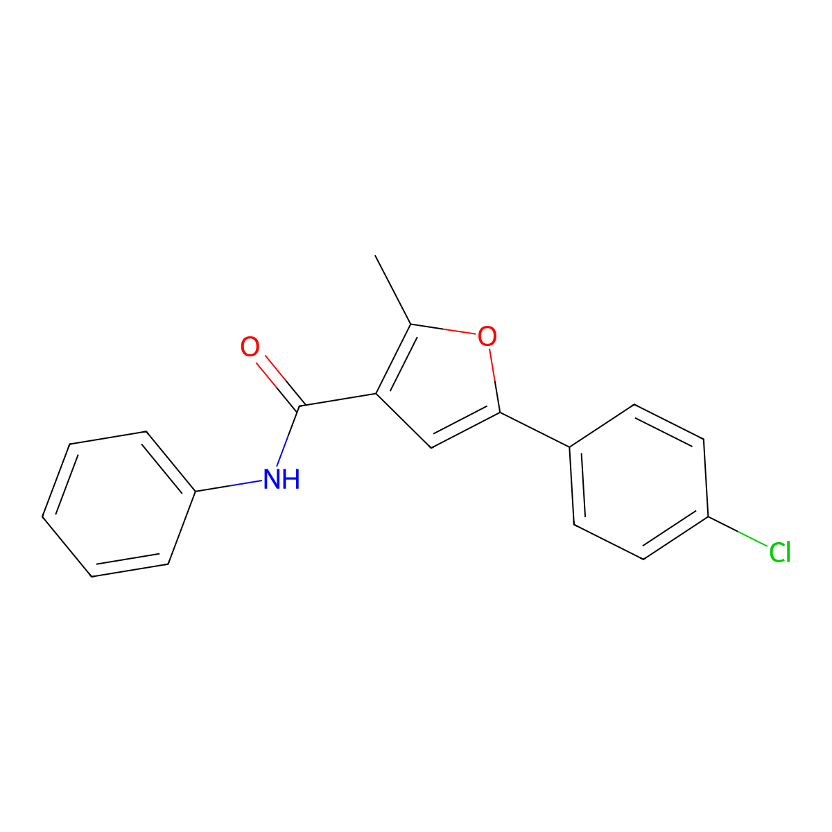 5-(4-chlorophenyl)-2-methyl-N-phenylfuran-3-carboxamide molecular structure, CAS 161115-08-8