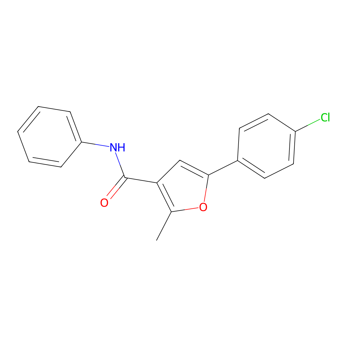 5-(4-chlorophenyl)-2-methyl-N-phenylfuran-3-carboxamide molecular structure, CAS 161115-08-8