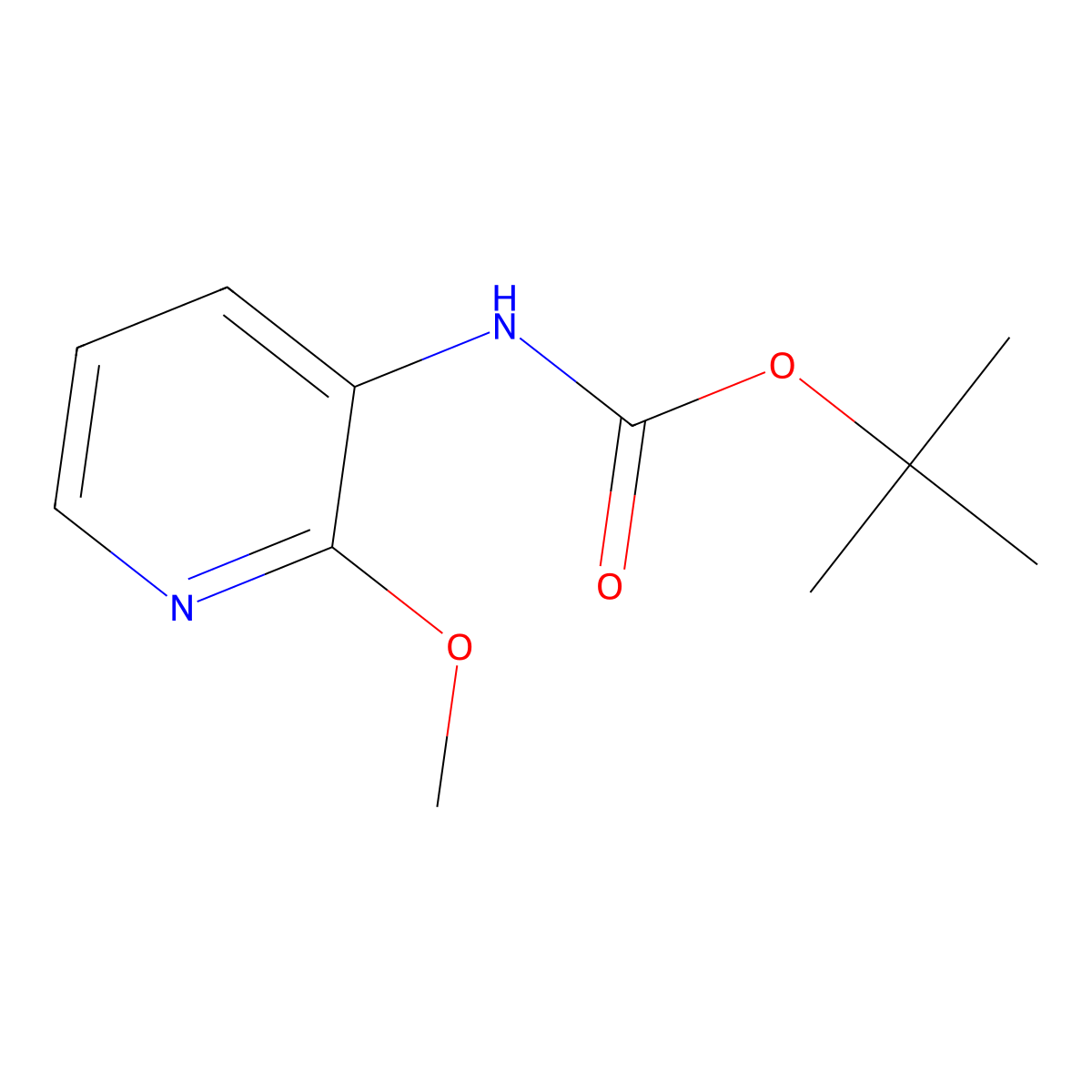 tert-Butyl (2-methoxypyridin-3-yl)carbamate molecular structure, CAS 161117-83-5
