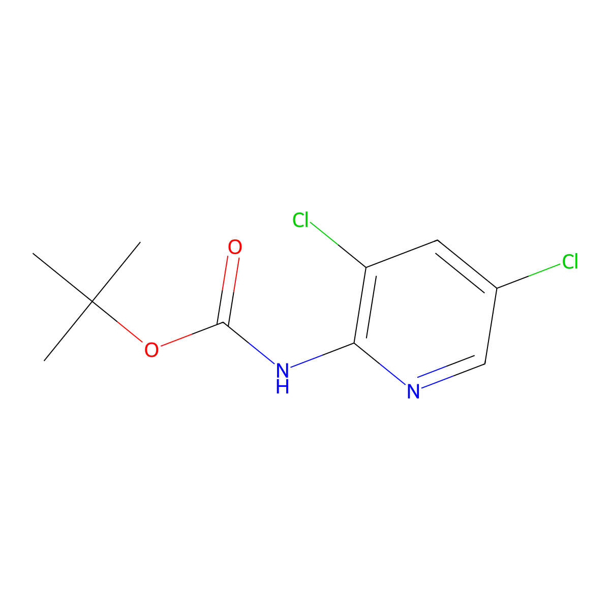 Tert-butyl (3,5-dichloropyridin-2-yl)carbamate molecular structure, CAS 161117-87-9