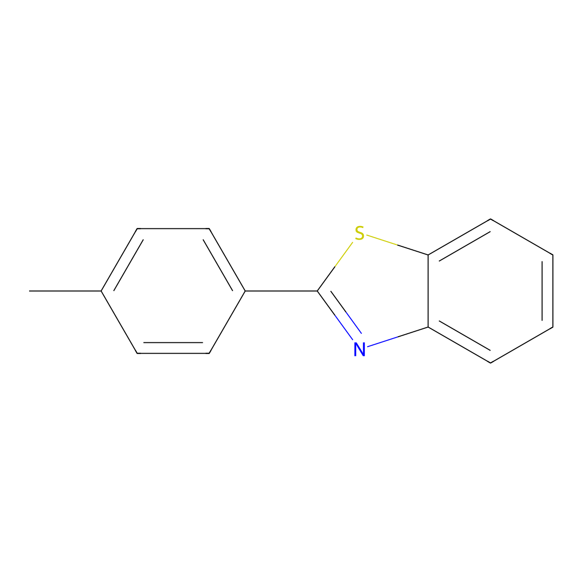 2-(4-Methylphenyl)-1,3-benzothiazole molecular structure, CAS 16112-21-3