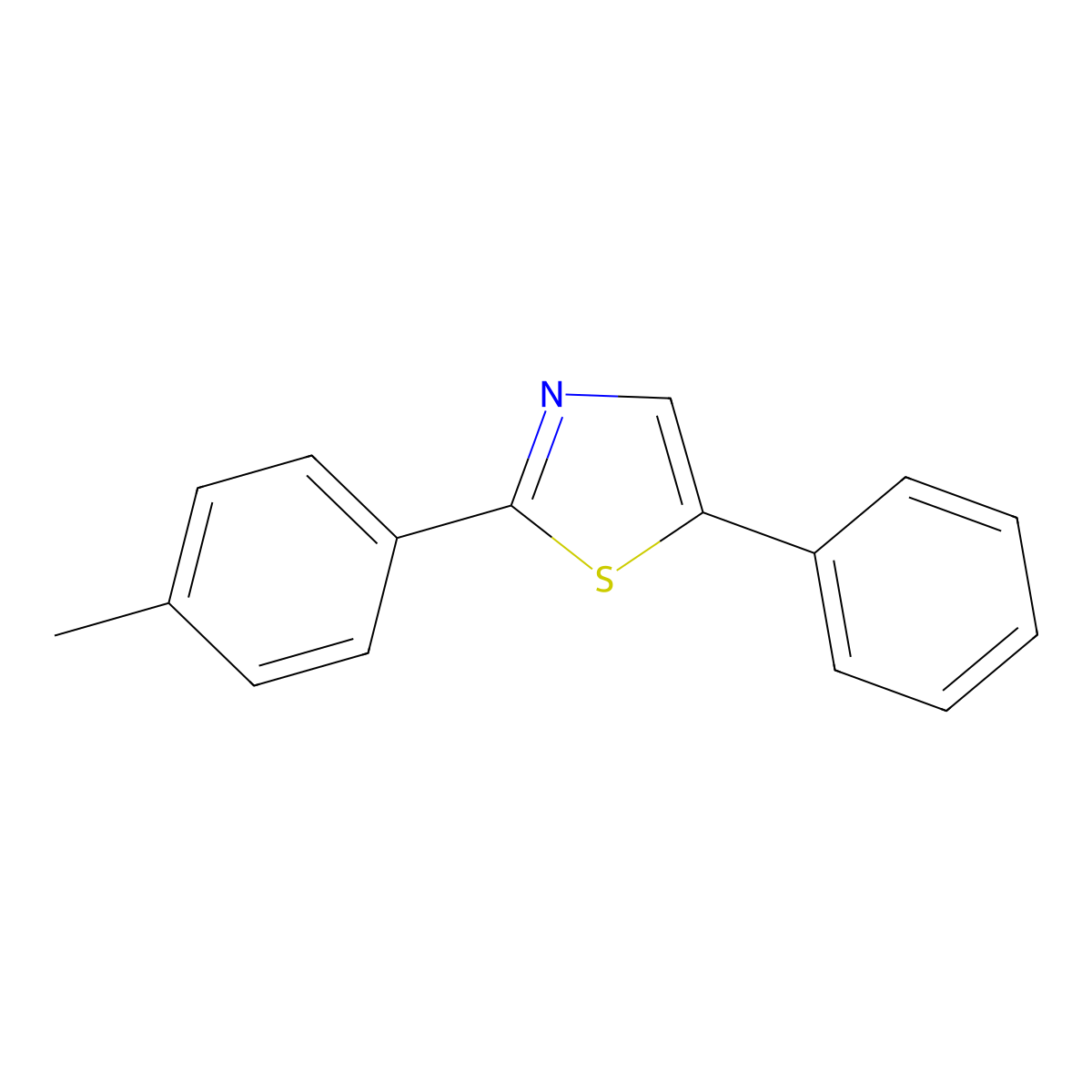 2-(4-Methylphenyl)-5-phenylthiazole molecular structure, CAS 16112-22-4