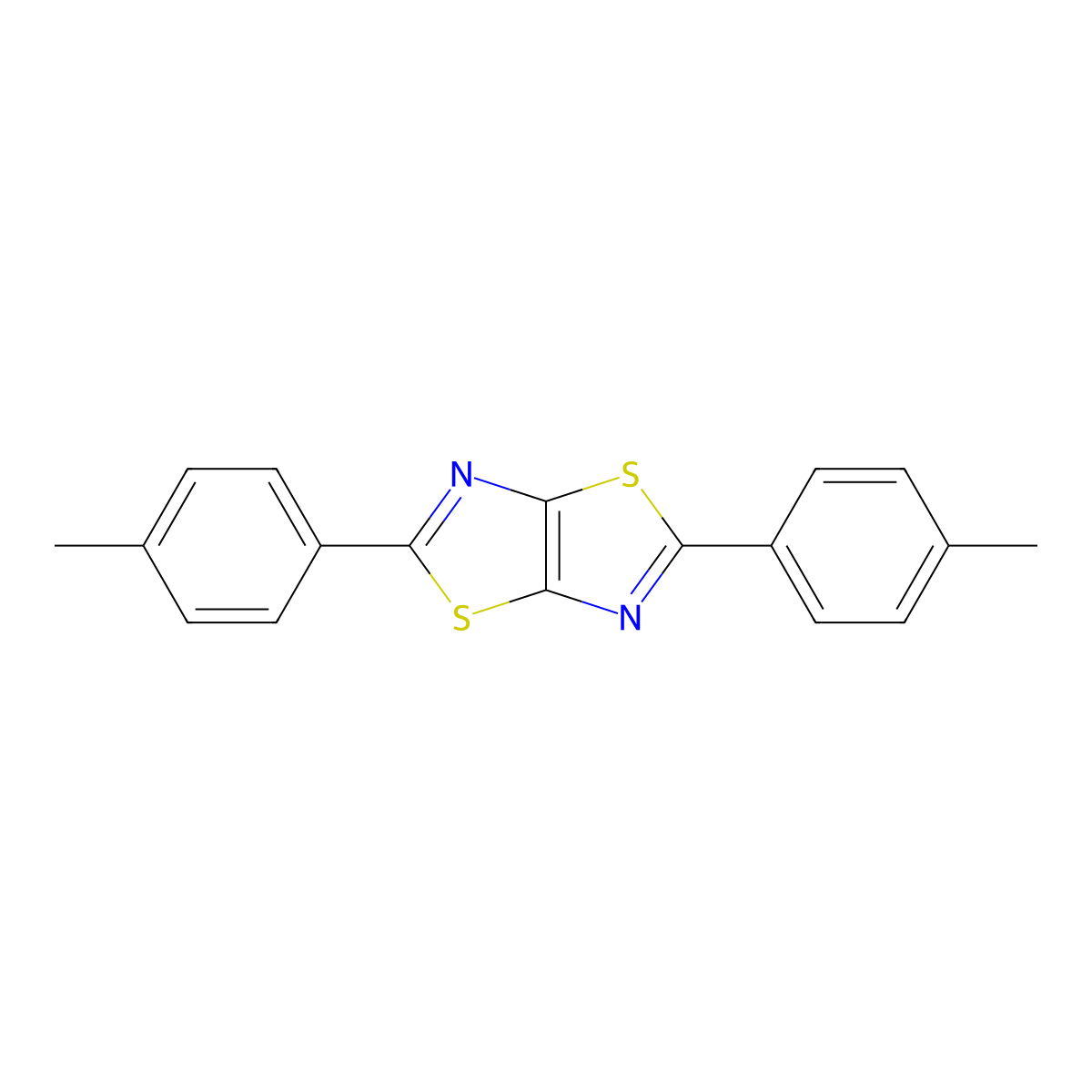 2,5-Bis(4-methylphenyl)-[1,3]thiazolo[5,4-d][1,3]thiazole molecular structure, CAS 16112-23-5