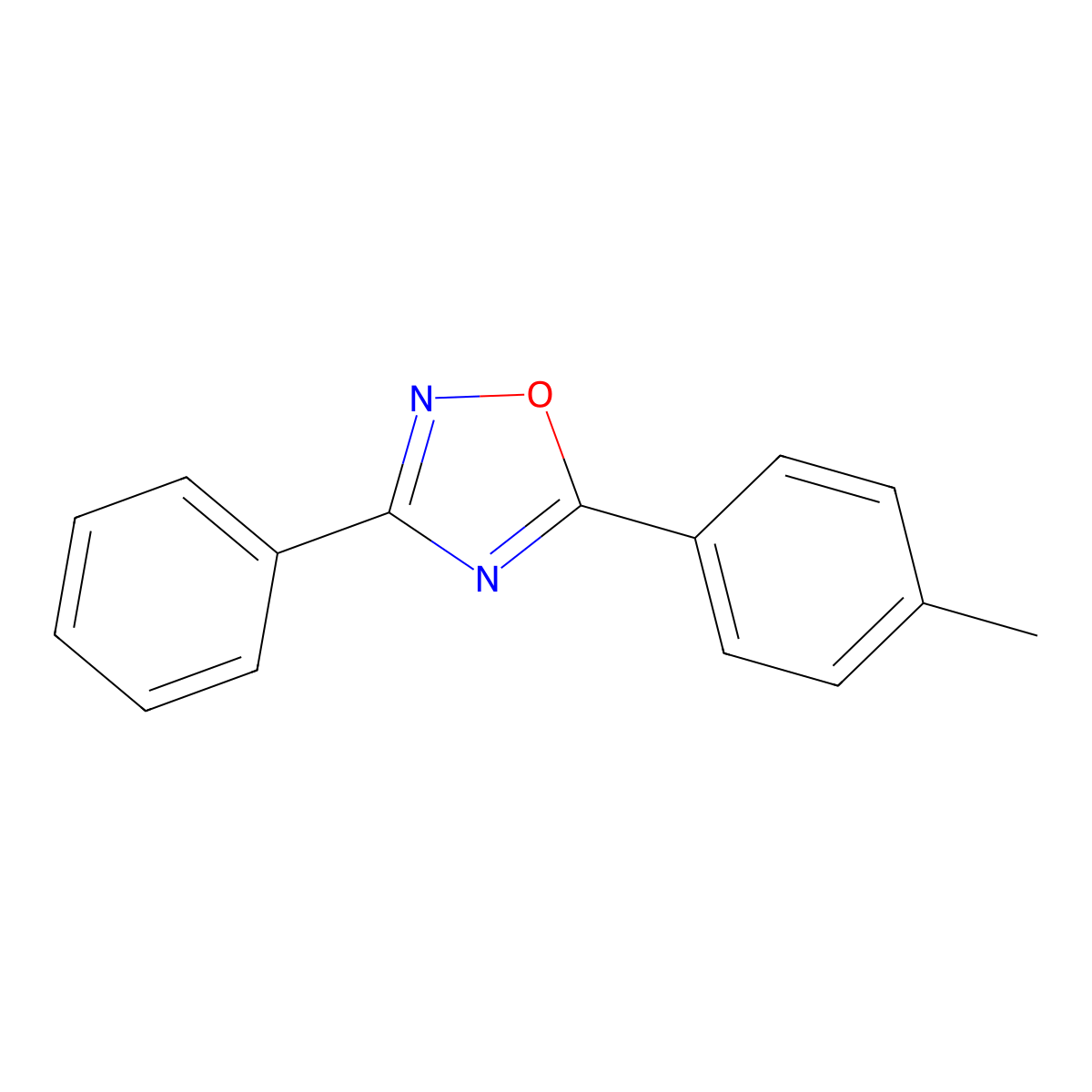 5-(4-Methylphenyl)-3-phenyl-1,2,4-oxadiazole molecular structure, CAS 16112-24-6