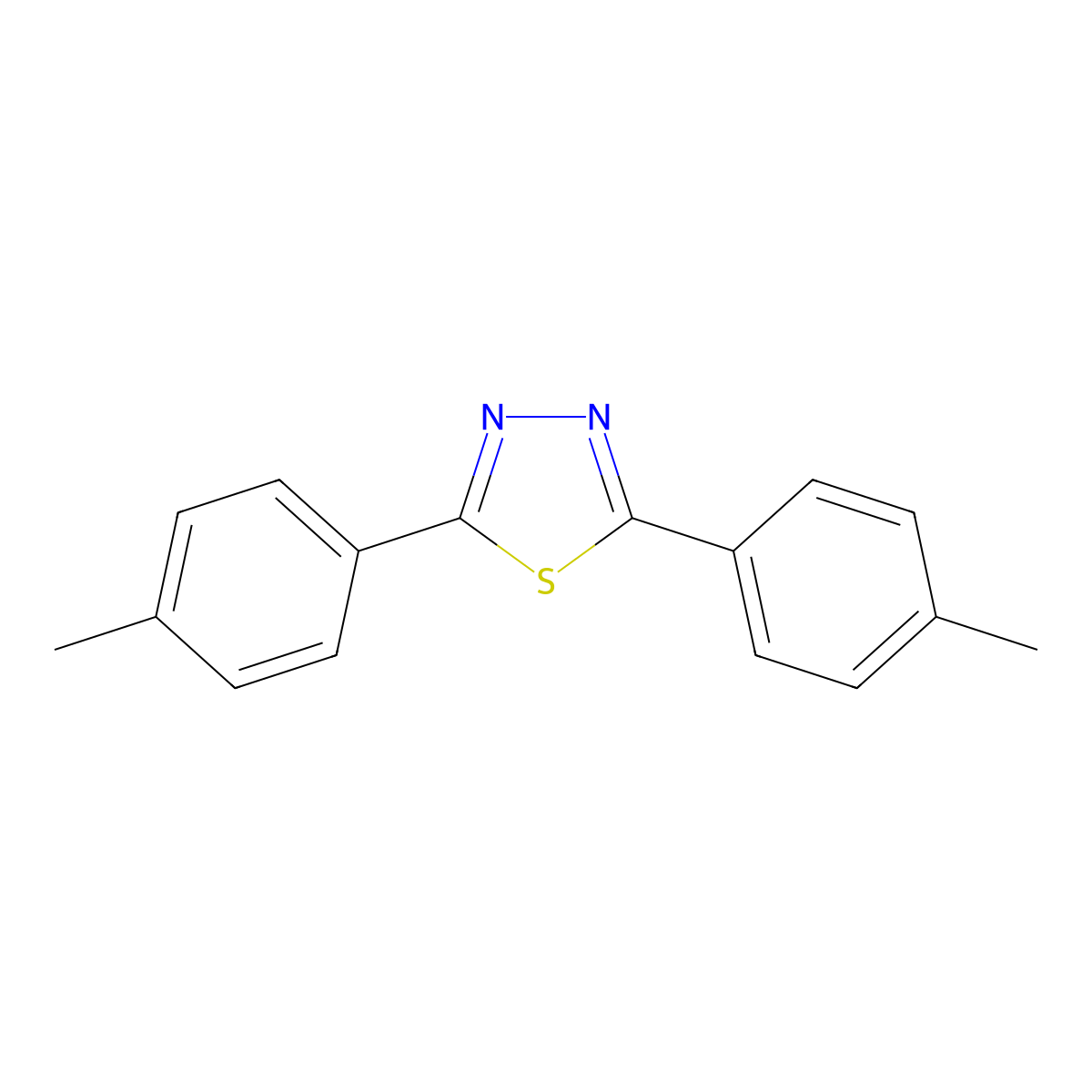 2,5-Bis(4-methylphenyl)-1,3,4-thiadiazole molecular structure, CAS 16112-33-7