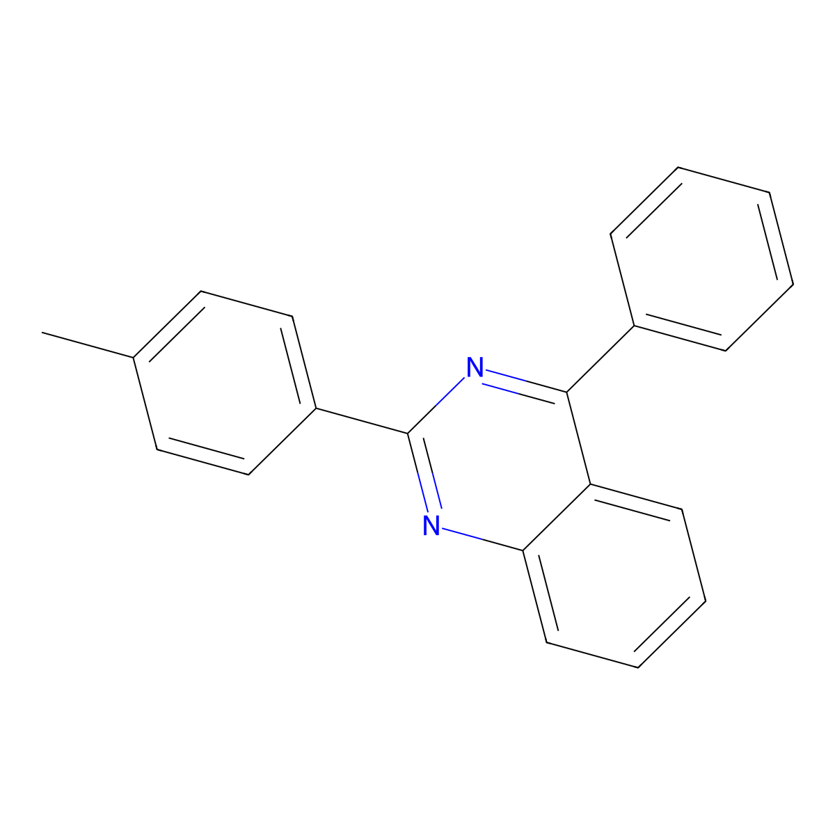 Quinazoline, 2-(4-methylphenyl)-4-phenyl- molecular structure, CAS 16112-44-0