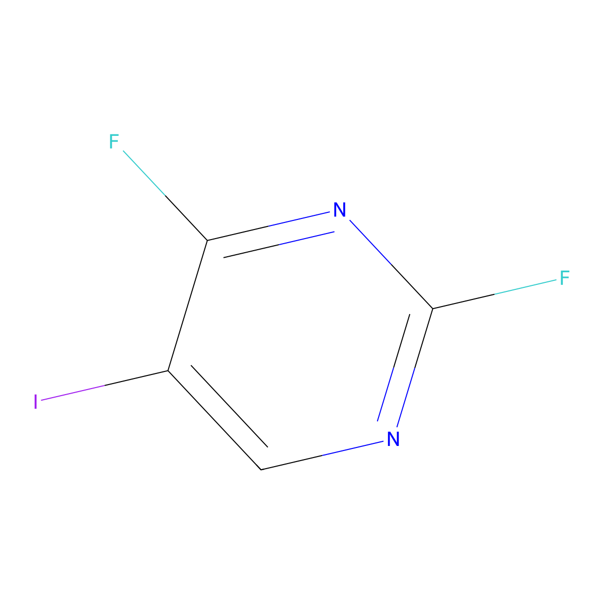 2,4-Difluoro-5-iodopyrimidine molecular structure, CAS 161124-02-3