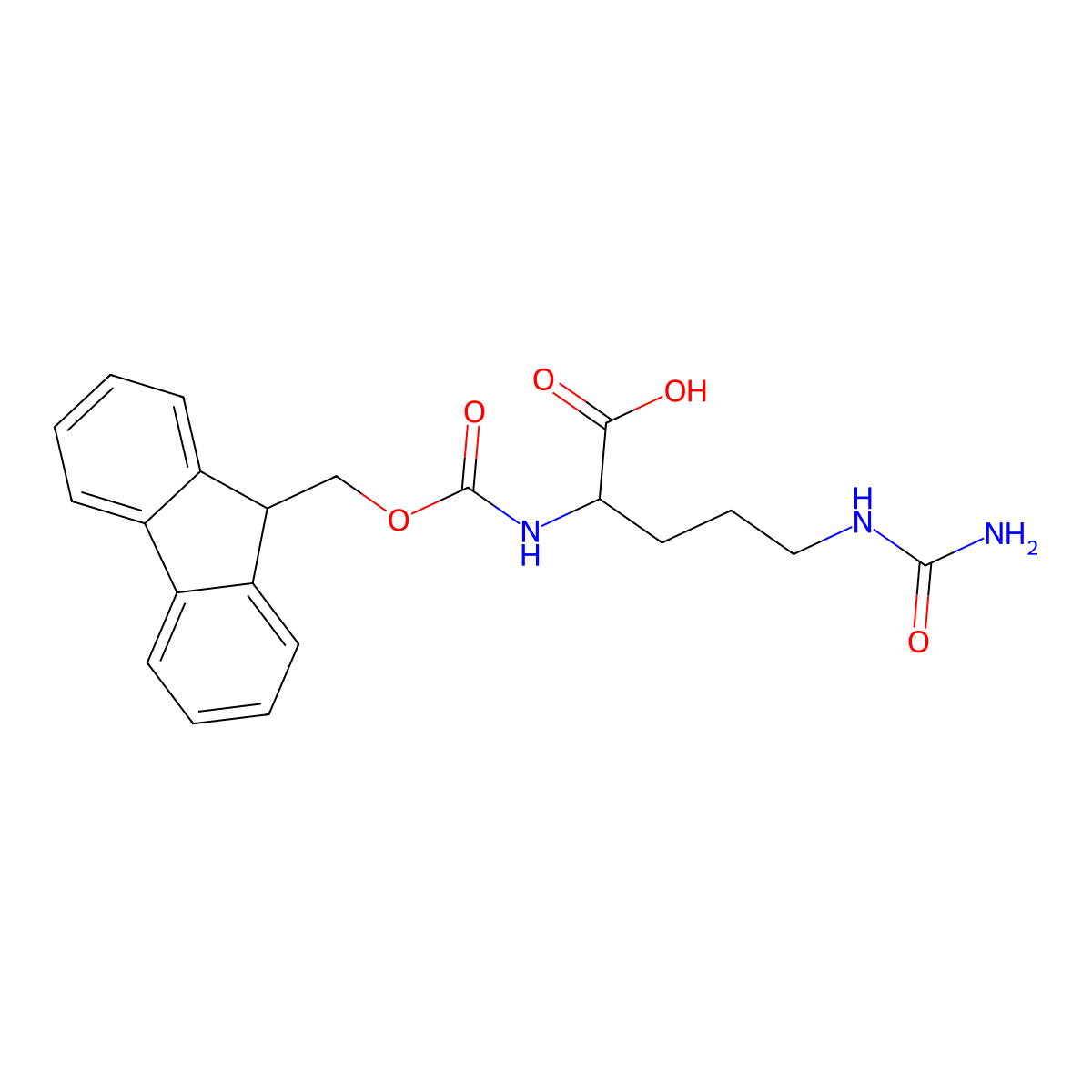2-((((9H-Fluoren-9-yl)methoxy)carbonyl)amino)-5-ureidopentanoic acid molecular structure, CAS 161125-34-4